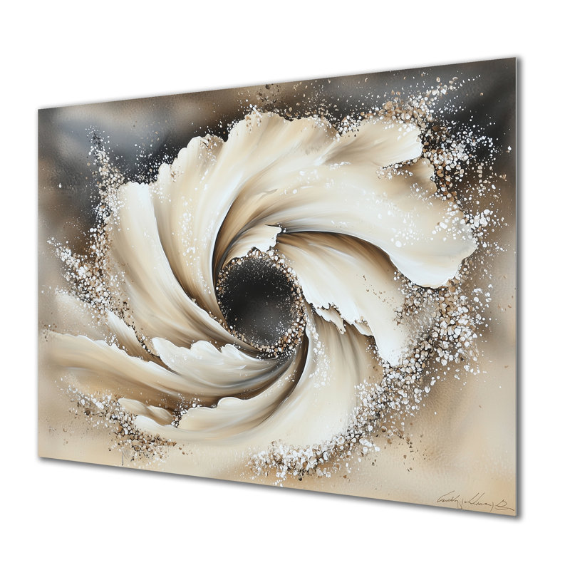 Celestial beige vortex d'illusion - décoration murale en métal bord de mer, impression nautique en métal