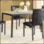 Table de salle à manger rectangulaire grise et noire avec finition thermolaquée durable, parfaite pour les intérieurs modernes et industriels.-526503573-526503575