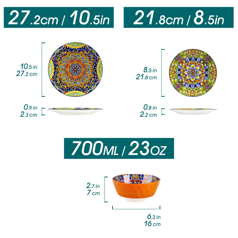Stoneware Dinnerware Set 12 Piece - Service for 4