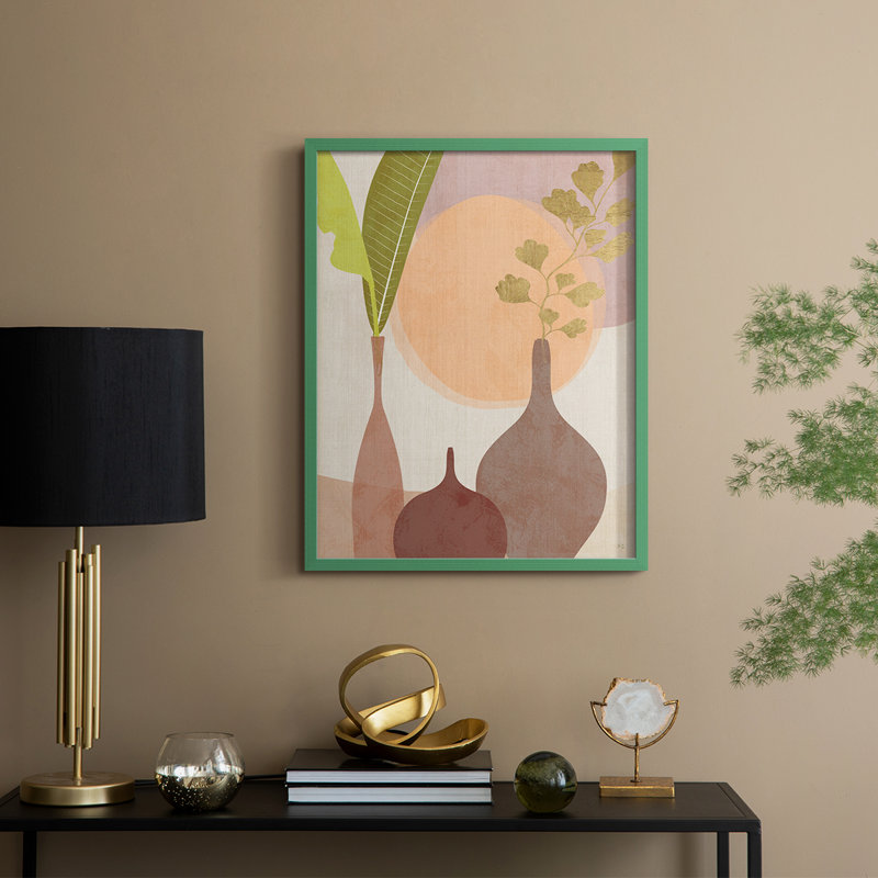 Rhodes I, reproduction encadrée - bois massif, H 21 po x l 17 po, Vert