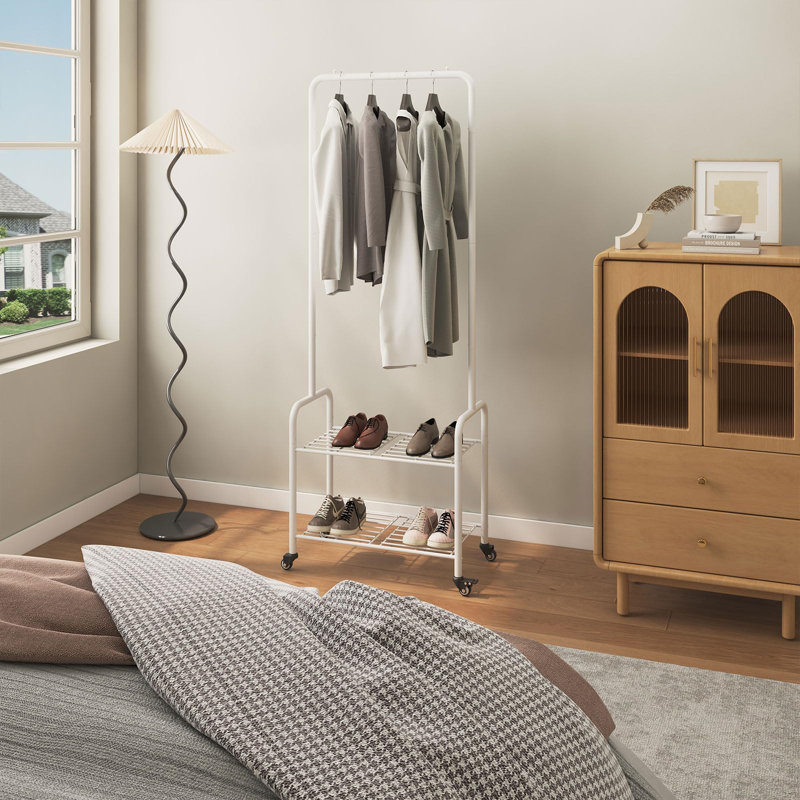Metal Coat Rack, White