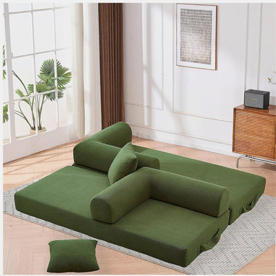 Canapé-lit pliant, canapé-lit convertible avec 2 coussins, canapé pliable, matelas à ressorts en mousse, canapé futon pour salon, bureau, appartement