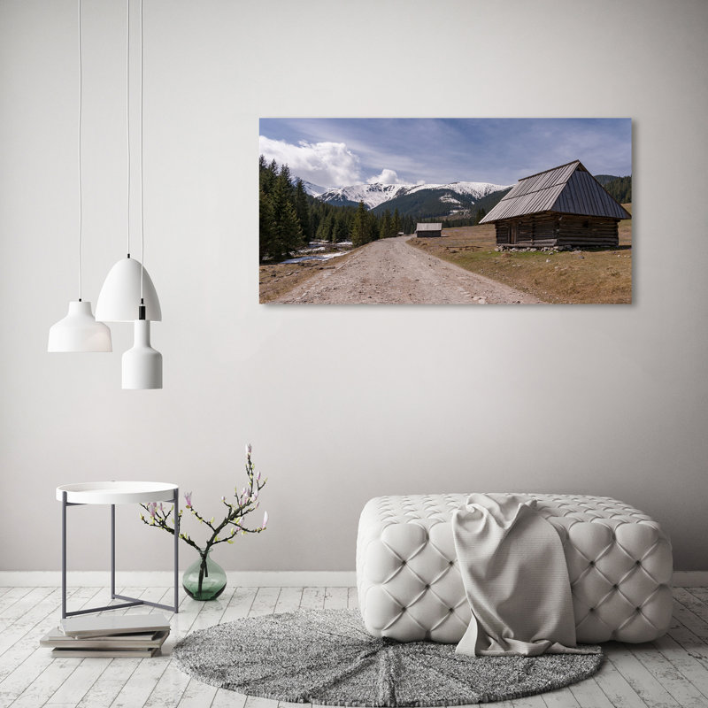 House In Mountains - Wrapped Canvas Print
