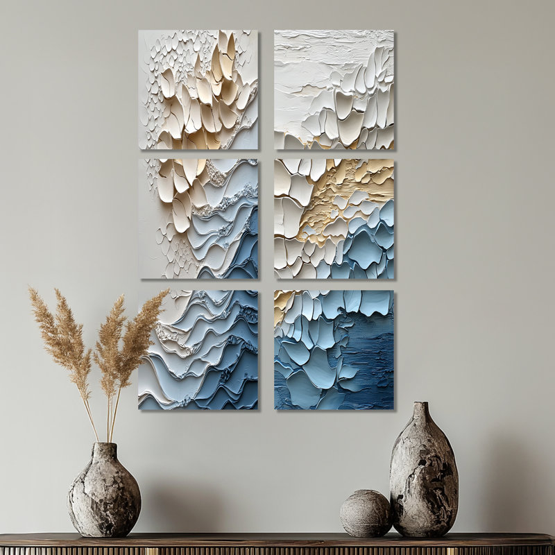 Hodson - Coastal Wall Decor Set Of 6, Wrapped Canvas, Does Not Apply