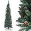 Arbre de Noël mince pin vert / blanc avec pommes de pin-739361445