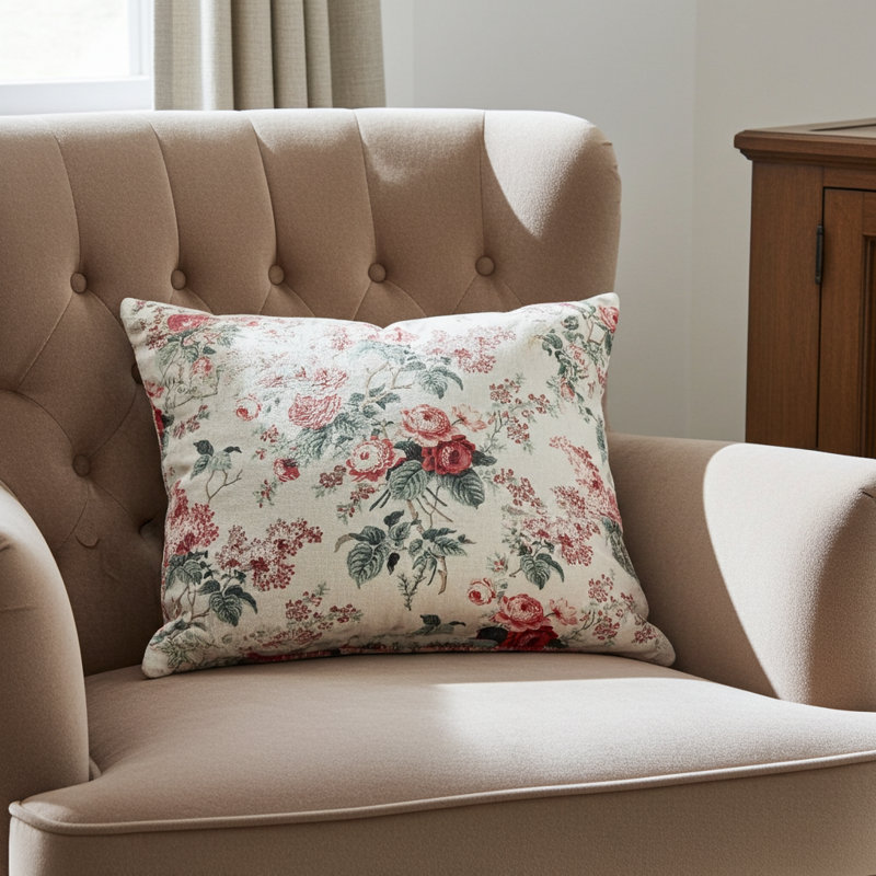 Coussin Cherry Blossom, 12 po x 20 po, Coussin lombaire