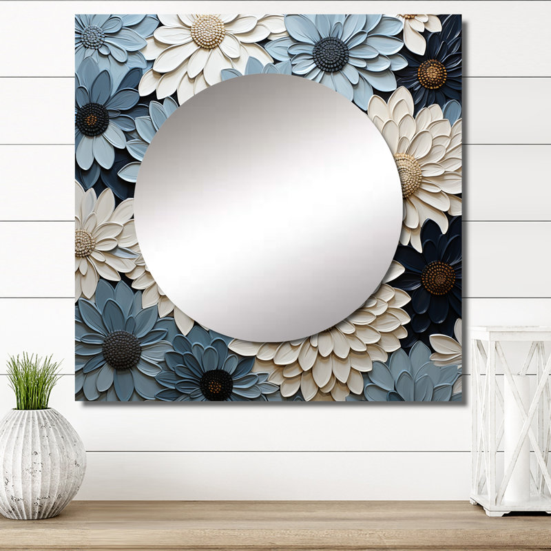 Dequentin - Miroir Zinnias, 29 po x 29 po
