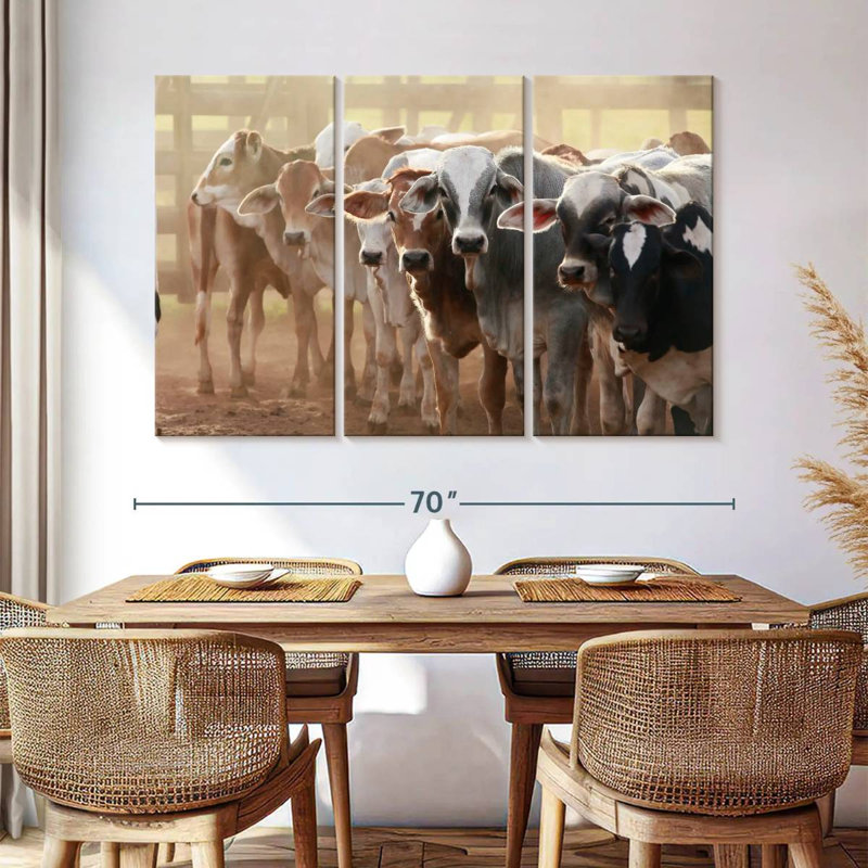 Jersey Cow Line Up, 32" H x 50" W