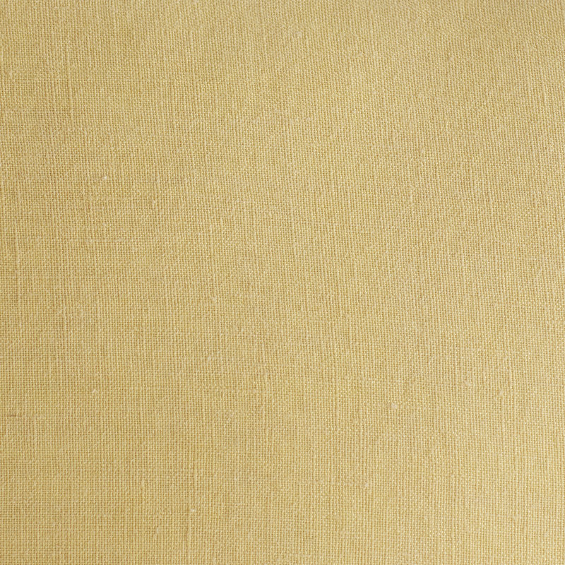 Medium Yellow Linen Square Decorative Pillow with Feather Fill