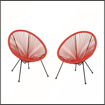 Stylish Outdoor Chair Set of 2 with Durable Steel Frame and Comfortable Hammock Weave for Modern Relaxation