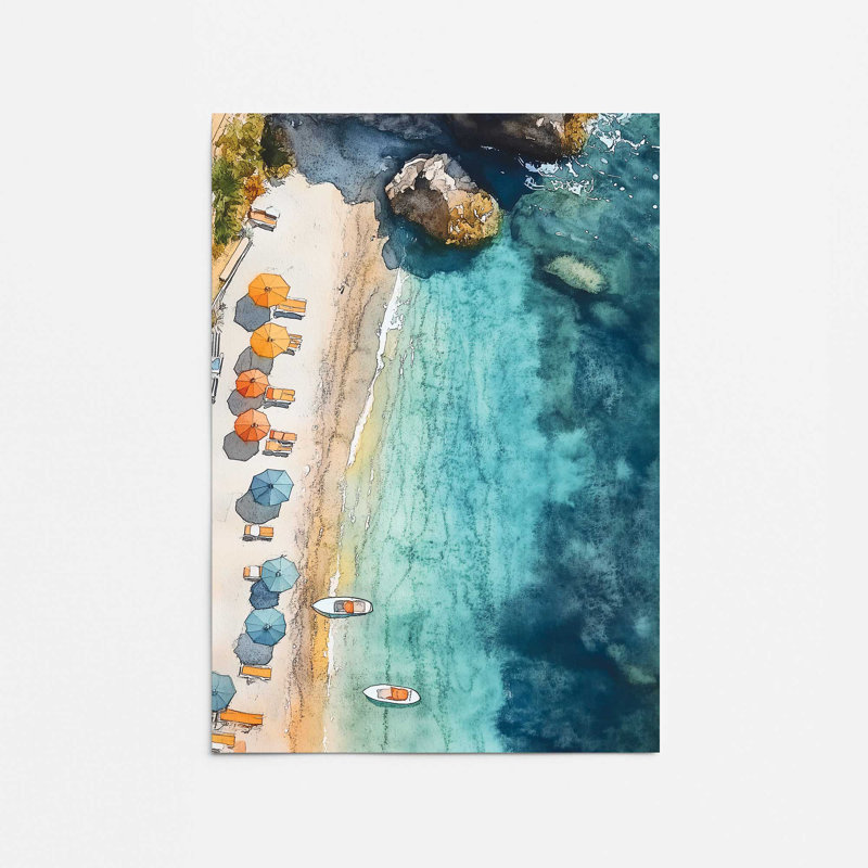 «Umbrellas by the Bay», impression roulée, H 14 po x l 11 po