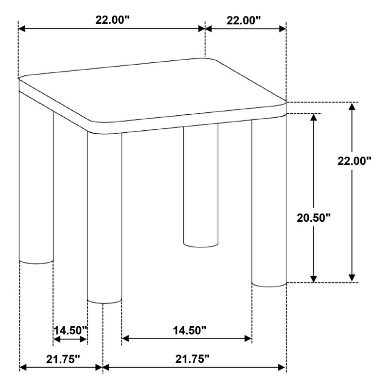 Ensemble de table basse 3 pièces Bryant en chêne clair avec plateau rectangulaire et structure en bois d'hévéa