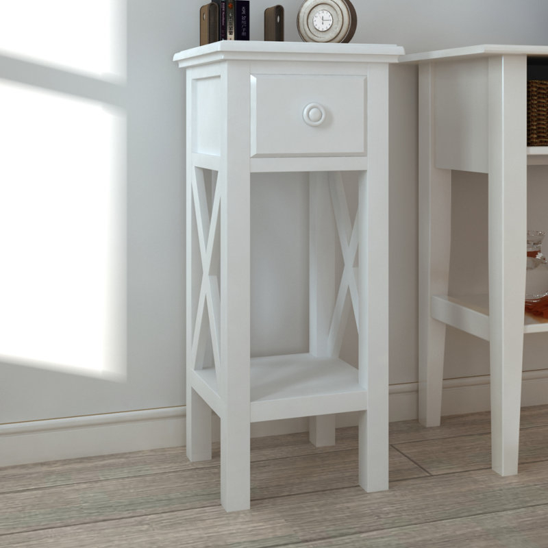 Side Table with Drawer White