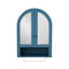 Armoire murale moderne arquée avec tablettes réglables et éclairage à DEL, conçue pour le rangement de la salle de bain avec miroir-122820544