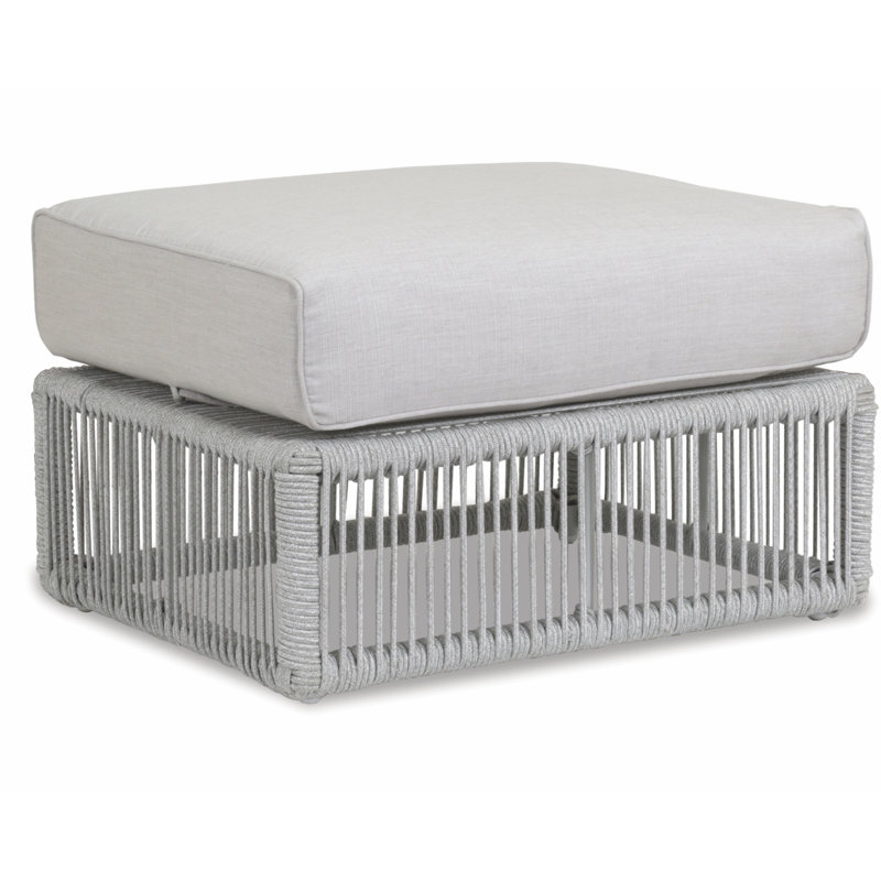 Miami Outdoor Ottoman, Echo Ash Sunbrella®