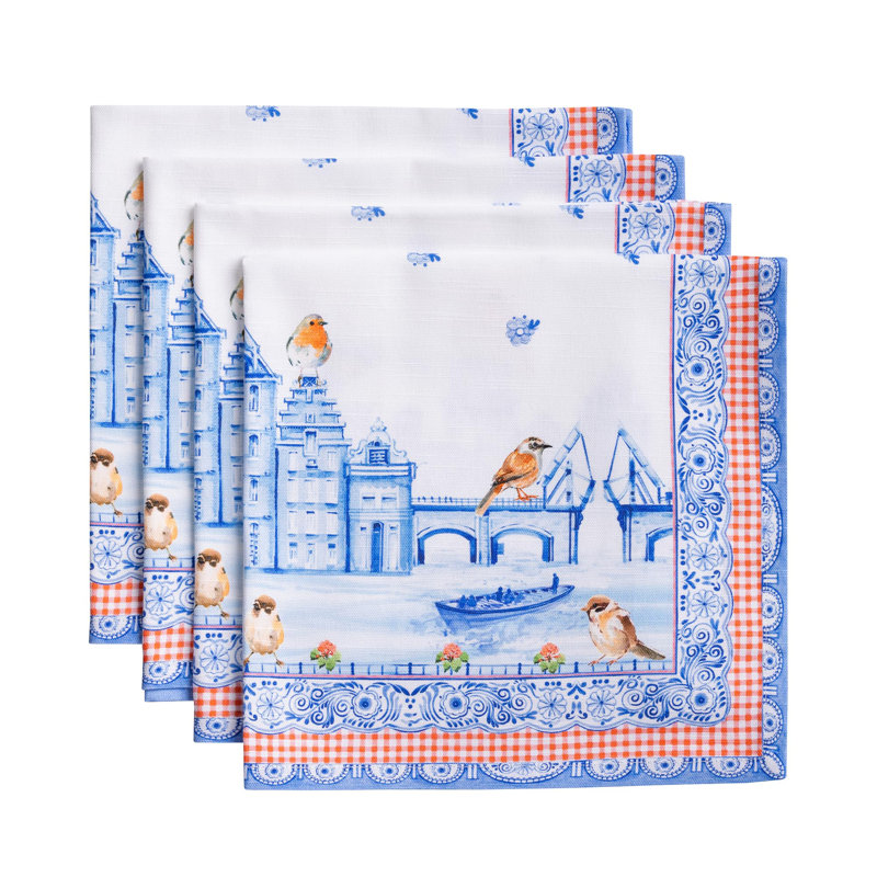 Serviettes 100 % coton Maison d'Hermine Amsterdam Canals - 20 po x 20 po