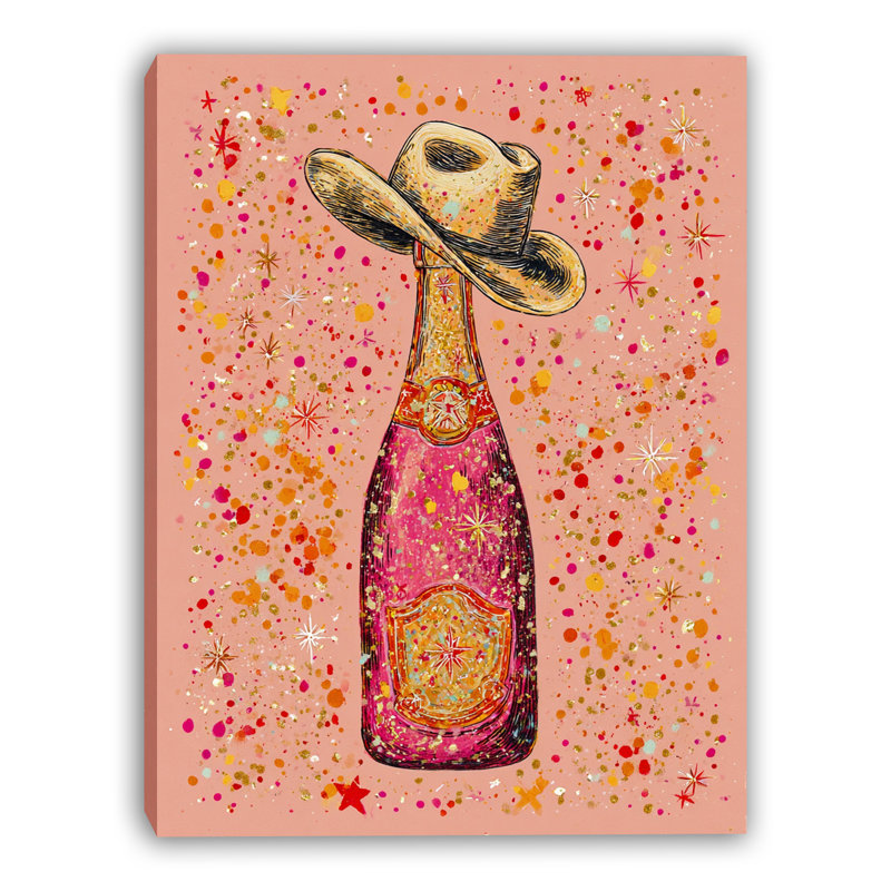 «Pink Celebration», art mural sur toile tendue, H 48 po x l 36 po x P 1,5 po