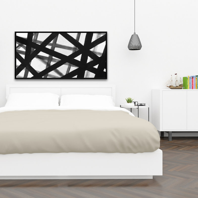 Abstract Bold Lines Print On Canvas, 24" H x 48" W