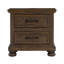 Table de chevet 2 tiroirs brun foncé avec port USB