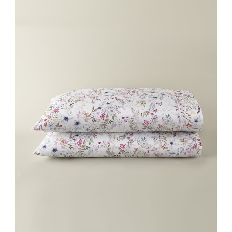Chloe Floral Percale Pillow Case Set, Queen Pillowcase