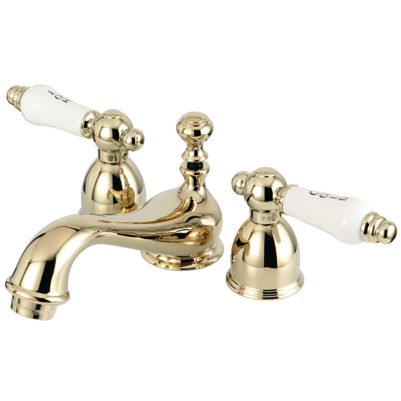 Robinet pour salle de bain espacé avec ensemble de drain bain Vintage, Laiton poli