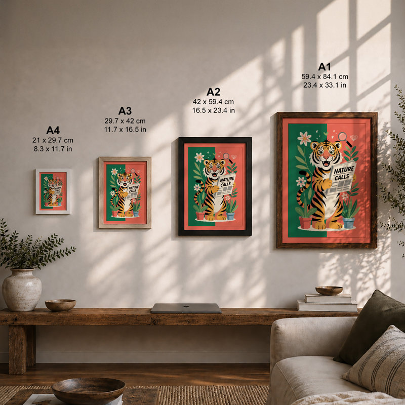 Nature Calls Modern - Framed Print, Unframed, A1 - 84.1 x 59.4 cm