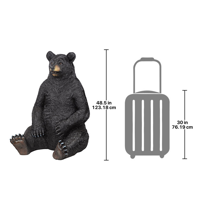 Bear-Zerk Giant Sitting Black Bear Statue