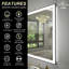 Aevar UL Certified Front & Back LED Anti-Fog Tempered Glass Framed Bathroom/Vanity Mirror with 3-Year Warranty-91870512