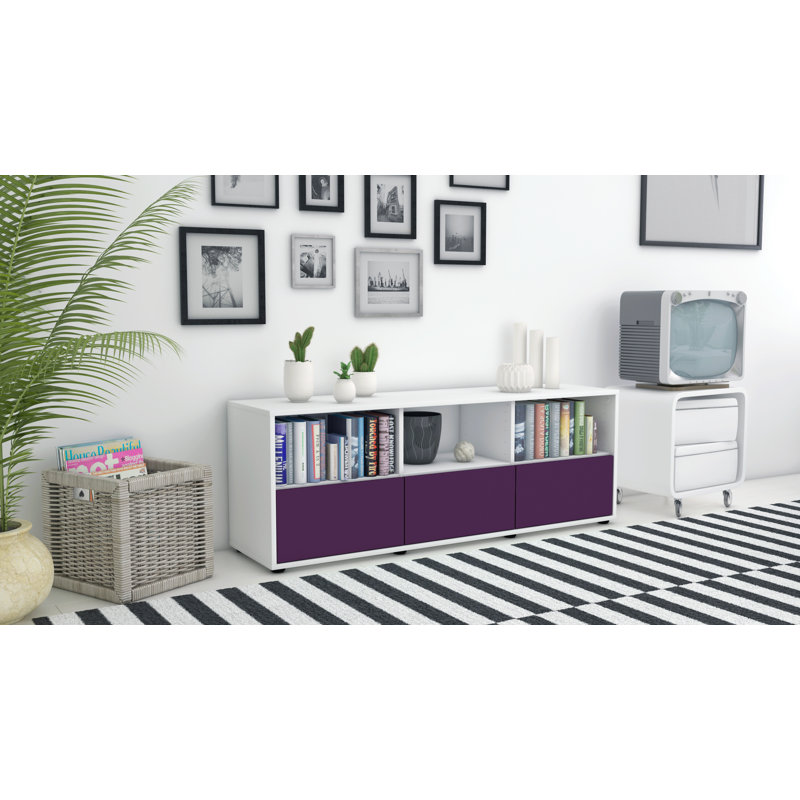 Wunsch TV Stand, Purple / Matte White
