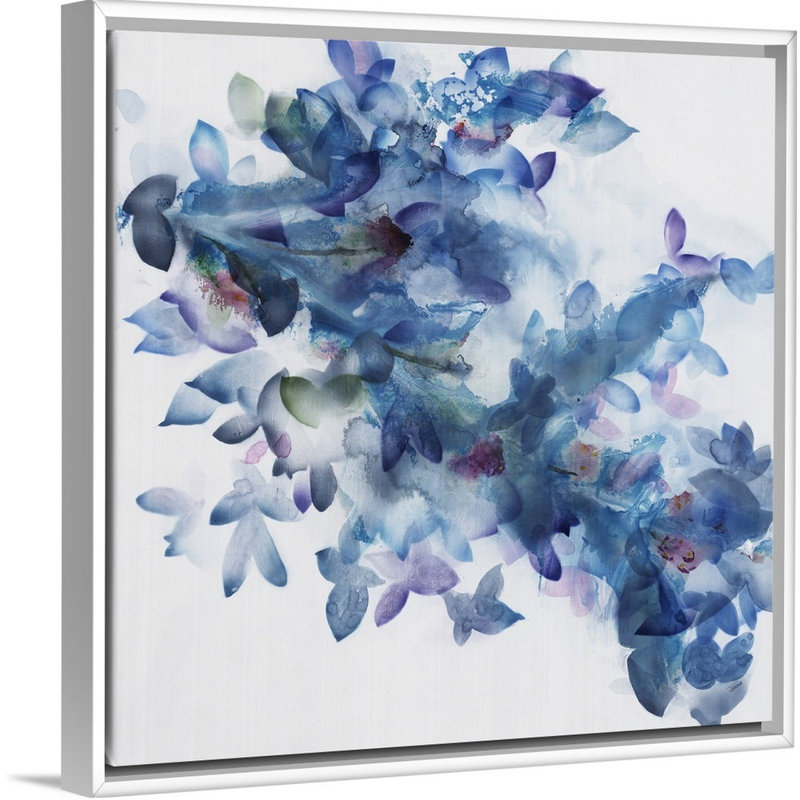 « copained enchevêtrement », peinture sur toile, Cadre flottant blanc, H 13,7 po x l 13,7 po x P 1,75 po