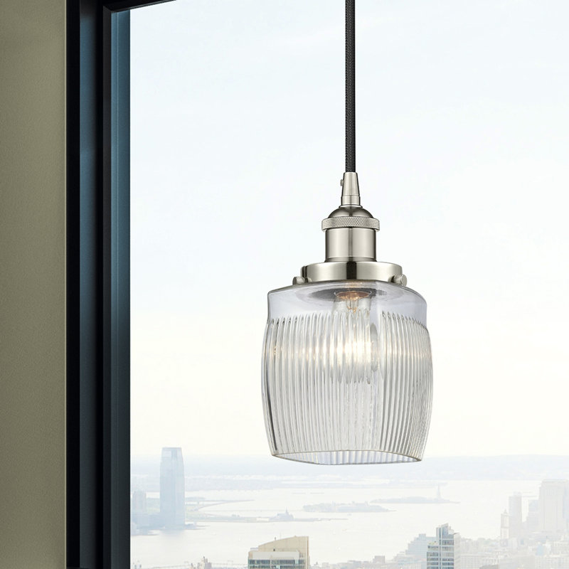 Luminaire suspendu simple à 1 lumière Mireya, Nickel poli