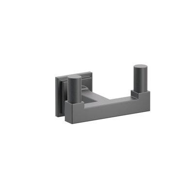 Emtek Select Double Hook w/ Step Square Rosette, Square Stem & Knurled Tip