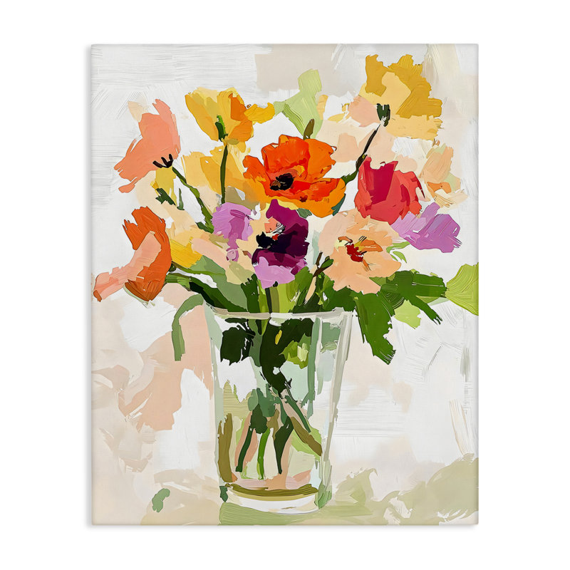Toile Bold Springy Blooms, design par Riley B, H 30 po x l 24 po