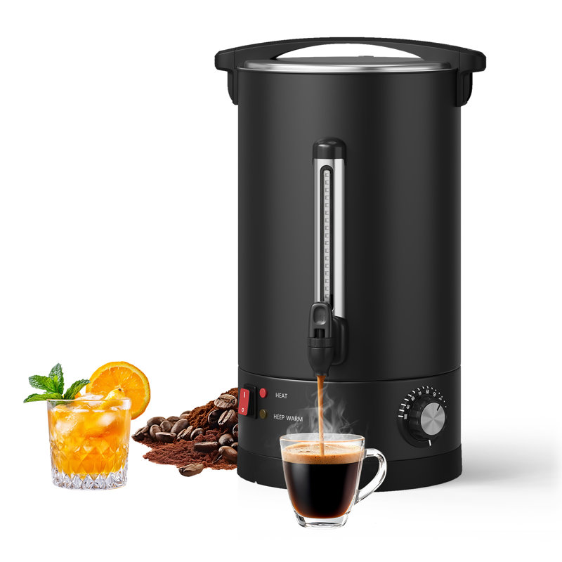 Commercial Coffee Urn Dispenser – 14L (100 Cup) Double Wall Stainless Steel, Fast Heating, Easy Clean Large Capacity for Catering, Buffet, Office