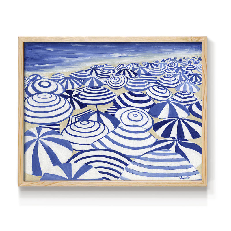 Bonbon bol prussien bleu - impression encadrée - réarmable, Naturel, H 11 po x l 14 po