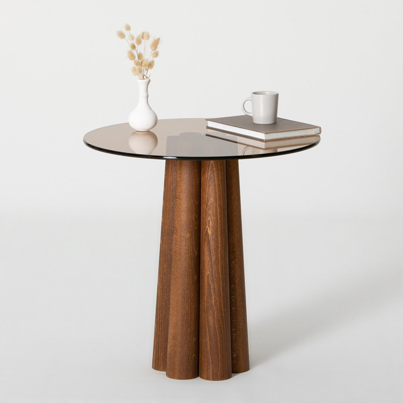 Glorias End Table, 50" H x 50" W x 50" D, Bronze, Walnut