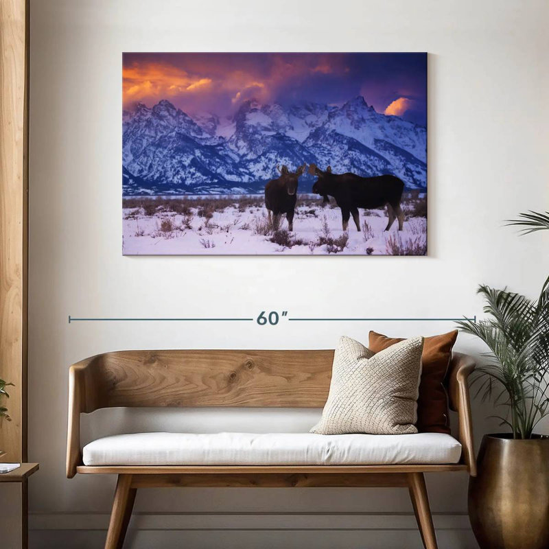 Winter Moose, 30" H x 45" W