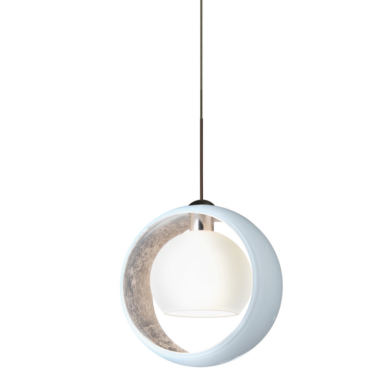 Luminaire suspendu géométrique 1 lumières simple Speidel, Feuille d’argent, Bronze brossé