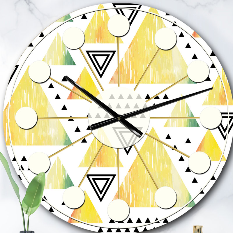 Triangulaire rétro Design IV - horloge murale Mid-Century moderne, Surdimensionné