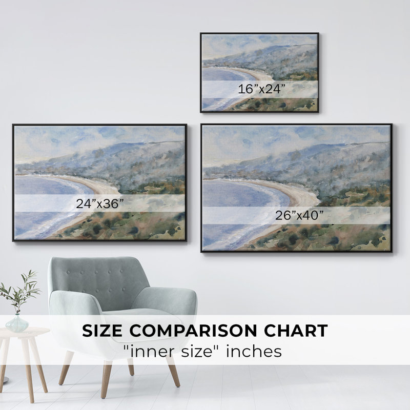«Coastal Mist I», reproduction sur toile, H 27 po x l 41 po x P 2 po, Noir