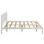 Base de lit plateforme avec tête de lit, support à lattes de bois, aucun sommier requis, double, blanc
