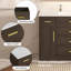 Armoire de rangement pour salle de bain avec 2 portes à fermeture douce et 6 tiroirs-1022968417