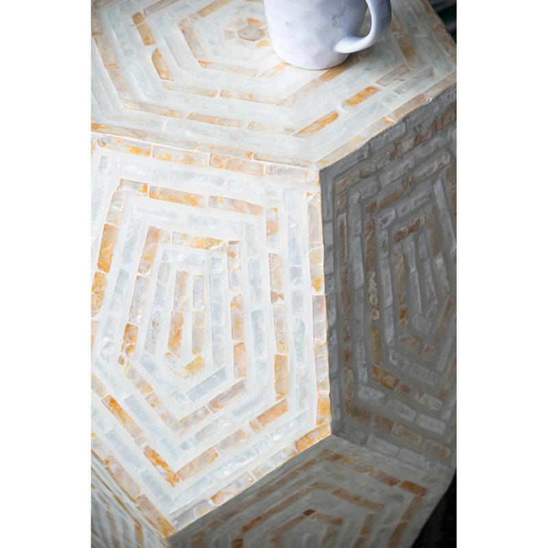 Hexagonal Capes Capiz Stool