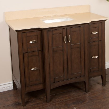 Ensemble de meuble-lavabo de salle de bain simple 45 po, Crème