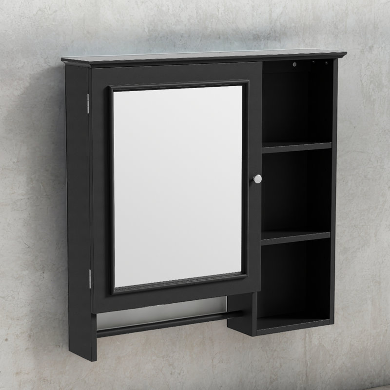 Armoire à pharmacie en bois l 28,86 po Breyn, Noir
