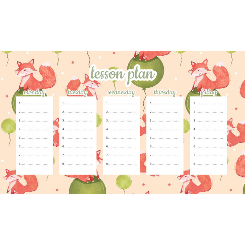 Magnetic Lesson Plan Foxes with Balloons, Pink