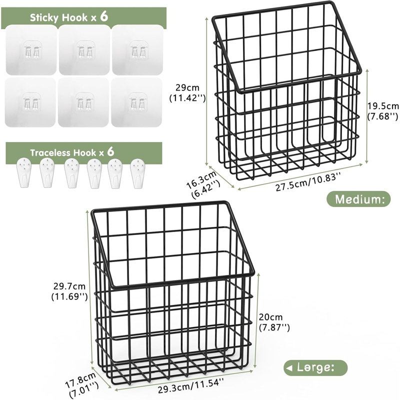 Ensemble de 2 paniers de rangement pour jouets de bain, grand panier en métal antirouille