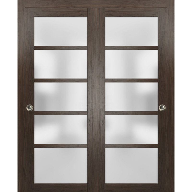 Portes coulissantes en bois givré Quadro, 79,5 po x 17 po