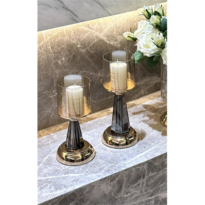 13.98'' H Metal Tabletop Candlestick