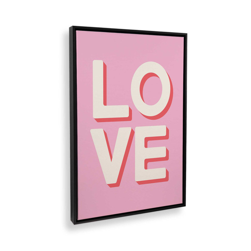 «Love Love» par Garima Dhawan, impression sur toile, H 48 po x l 36 po, Noir, Cadre flottant